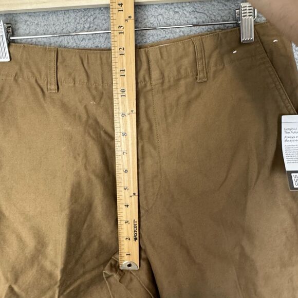 S Uniqlo U Pants Mens 35x29 Brown Khaki Straight Leg 100% Cotton NWT - Picture 7 of 12